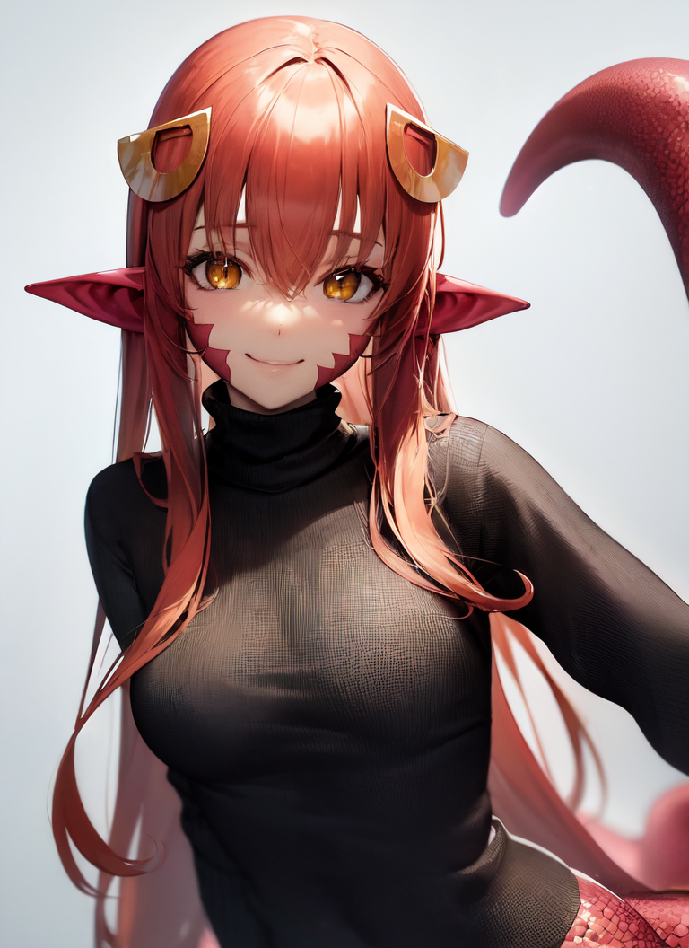 15331-3850194719-masterpiece, best quality, miia, facial mark, 1girl, solo, smile, ribbed sweater, portrait, upper body, white background.png